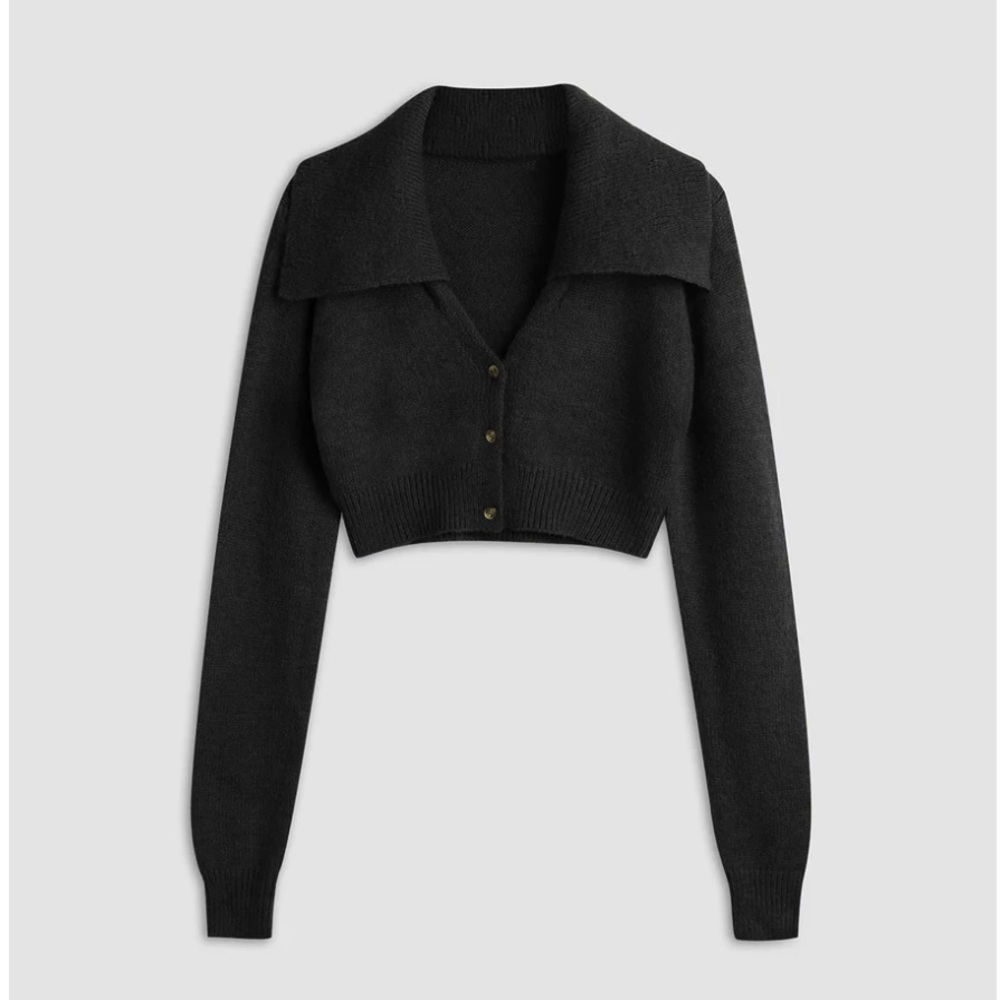 Black Cropped Sweater, Size M